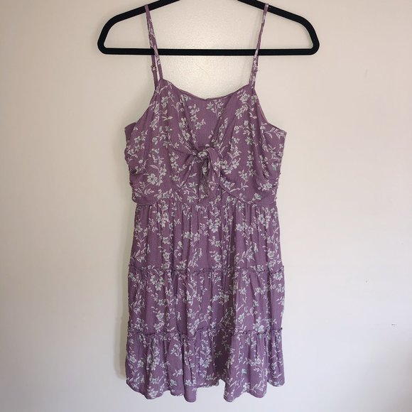 Love Riche Dresses & Skirts - LOVERICHE Purple Floral Print Ruffle Mini Dress